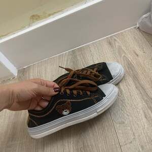 Women Cute Bear Canvas Shoes New Flat Casual All-match Half Slippers Korean Vers
